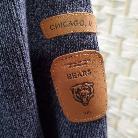 Chicago Bears NFL Pro Line Mens XL 1/4 Zip Sweater Long Sleeve Blue Pockets Logo - Picture 6 of 12